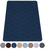 MIGHTY MONKEY Premium Cat Litter Trapping Mats, Phthalate Free, Best Scatter Control, Jumbo XL Sizes, 35 x23 inches, Mat Traps Litter, Easy to Clean, Soft on Kitty Paws, Navy