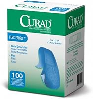 Curad Woven Blue Detectable Bandage, 100 Count