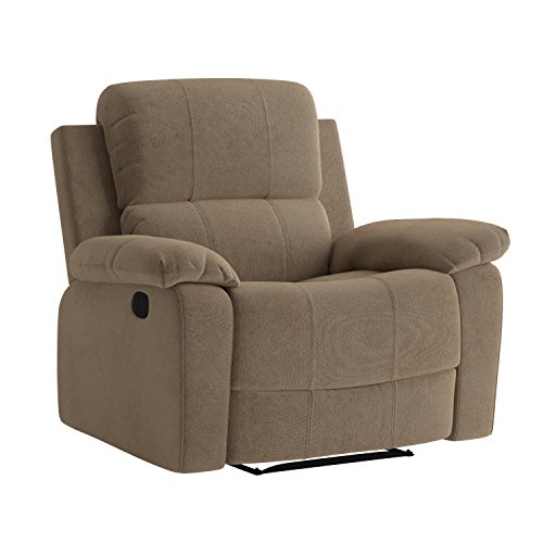 Major-Q Memory Foam Washed PU Leather Fully Recliner Chair for Living Room Tan 59527, 7059527