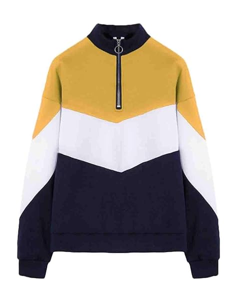 zip front high neck sweatshirt