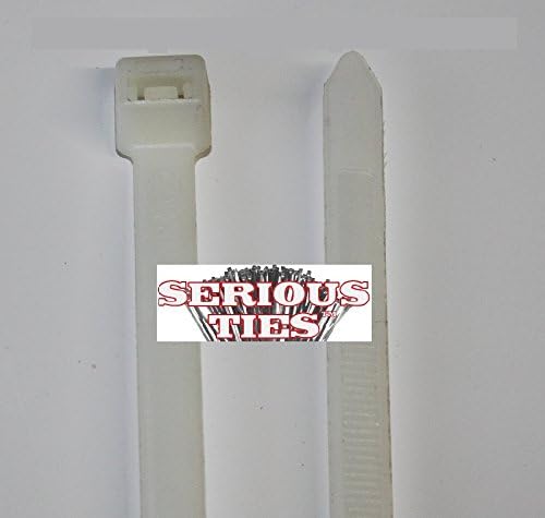 Serious Ties - 8 Inch Moderate Duty Cable Ties - 120 Pound Tensile Strength - UV Resistant Natural Color (100 Pack, Natural)
