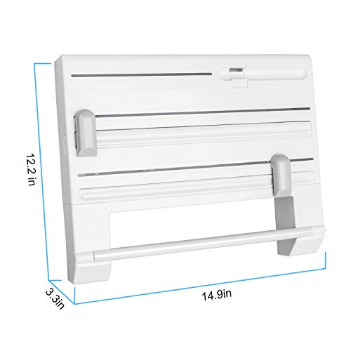 ConsWin 6in1 WallMounted Paper Towel Holder,Plastic Wrap and Tin