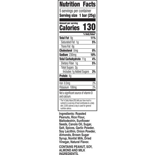 NATURE VALLEY SAVORY NUT CRUNCH BARS, HOT AND SPICY CRISPY NUT BAR, 5 BARS, 4.45 OZ