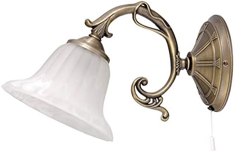 Jugendstil Wandleuchte Wandlampe Altmessing Echtglas 8551