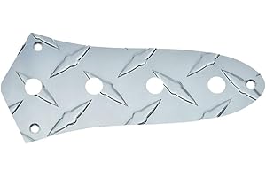 KAISH USA Specs Metal Diamond Plate J Bass Control Plate Aluminum Jazz Bass JB Control Plate with 3/8" CTS Pot Holes for American/Mexican Jazz Bass Silver