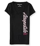 Aeropostale Women's Aero Vertical Logo V-Neck Graphic T Shirt