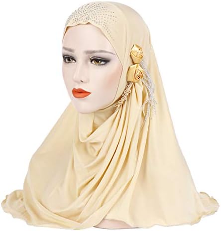 Muslim Hijab Ice Silk Islamic Hat Full Cover Headscarf Soft Long Head Shawls for Women