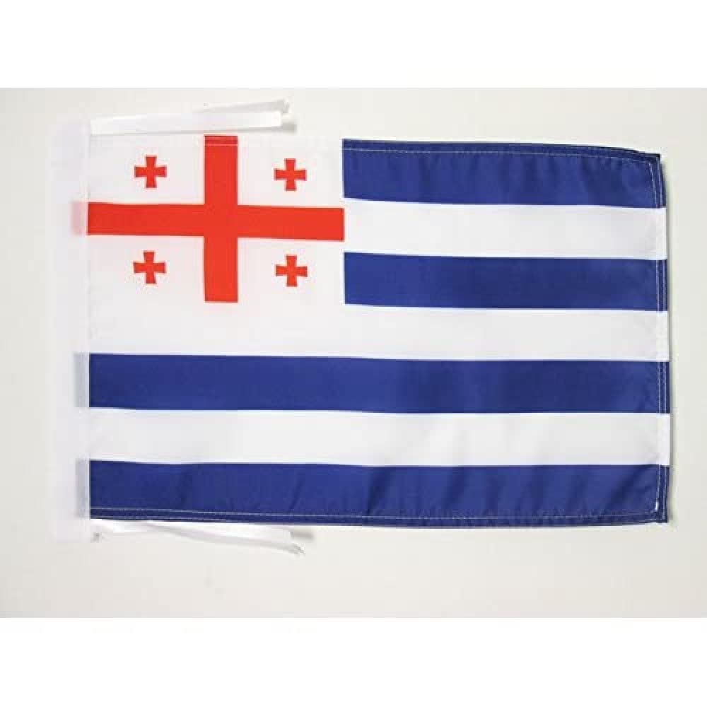 AZ FLAG - Adjarians Flag - 18'' x 12'' - 100% Polyester Autonomous Republic of Adjara Small Banner with Two Cords - Fade Resistant - Vivid Colors - 18x12 in - 45x30 Cm