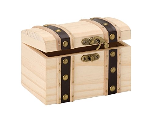 Glorex Wooden Treasure Chest Natural 14 x 9.5 x 9.5 cm