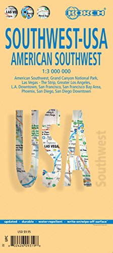 USA Southwest - Laminated Borch Road Map