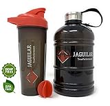 Half Gallon Water Bottle 64oz + 24oz Protein Shaker Bottle & Mixing Ball For Indoor/Outdoor Workouts, BPA & DEHP Free, Leak and Spill Proof, Sports Bottle, Large Jug 1.89L, For Gym Hiking Bodybuilding