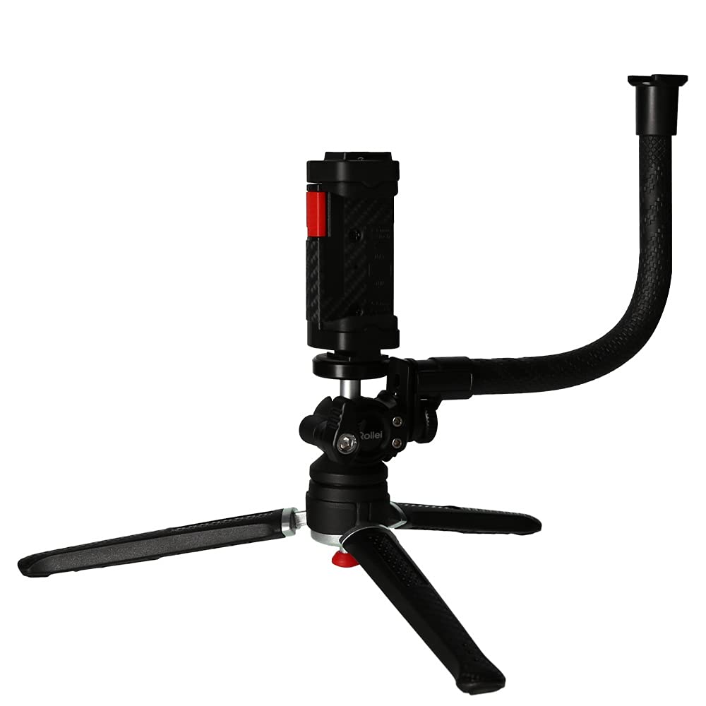 Rollei Comfort Vlogging Set Mini Tripod with Smartphone Holder, Ball Head and Accessory Arm Ideal for Video Shooting with Mobile Phone 22822