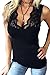 YOINS V Neck Lace Details Vest Blouse Womens Cami Tank Top