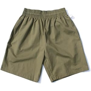 COOKMAN Chef Short Pants - Olive, Relaxed Fit Kitchen & Street Use, Adjustable Drawstring Waist :