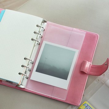 A6 6-Holes Cover Round Ring View Binder File Folder for Loose Leaf Sheet Protectors (A6 Paper Folder 5PCS, 1 Package)