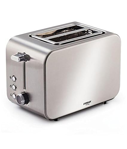 EVEREADY Stainless Steel Pop Up Toaster PT104 825W (Silver)