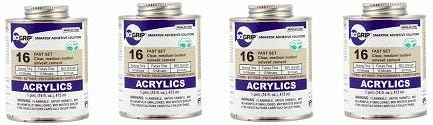 SCIGRIP 16 Acrylic Cement, Low-VOC, Medium Bodied, 1 Pint Can with Screw-on Cap, Clear (4)