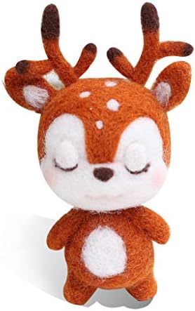 UJuly DIY Needle Felted Animals Christmas Ornaments - Sika Deer