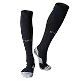 MIUCOO Football Sock Compression Socks Football Running Sport Gym Cale (Black)