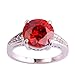 Psiroy 925 Sterling Silver Plated Simulated Garnet Solitaire Promise Ring Size 6