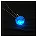 Glowing necklace - Glow in the dark necklace -Dandelion necklace Dandelion glass globe pendant Make a wish necklace