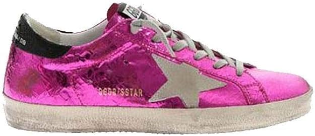 golden goose pink fur sneakers