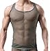 OUYE Men's Mesh See-Through Tank Top Vest Medium Army Green