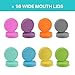 Aozita [16 Pack] Plastic WIDE Mouth Mason Jar Lids for Ball, Kerr and More - Food Grade Colored Plastic Storage Caps for Mason/Canning Jars - Anti-Scratch Resistant Surface