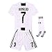 Newkidsjs Juventus #7 Ronaldo Kids and Youth Soccer Jersey & Shorts & Socks 2018-2019 Home White/Black