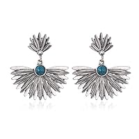 ZaRoing Fashion Women Earrings Alloy Leaf Sector, Geometric Vintage Ear Accessories for Women Girl