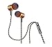 Earphones,Magnet Attraction In-Ear Earbuds Heaphones headset with Mic Microphone Stereo Bass with 3.5mm Jack (Golden)