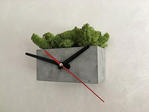 Concrete clock wall table with moss Rectangular