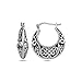 LeCalla Sterling Silver Jewelry Oxidized Polished Electroforming Puffy Filigree Bali Hoop Earrings for Women Teen