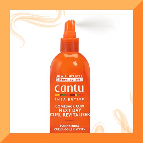 Cantu Comeback Curl Next Day Curl Revitalizer for Natural Hair with Pure Shea Butter, 12 fl oz (Pack of 3)