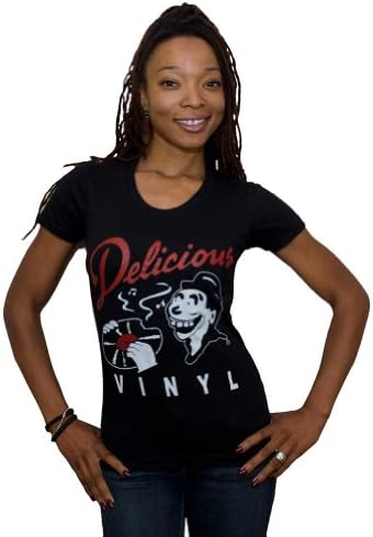 Delicious Vinyl Women's Classic DV Logo T-shirt - S Black