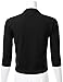 Women's Classic 3/4 Sleeve Open Front Cropped Cardigan Black XL