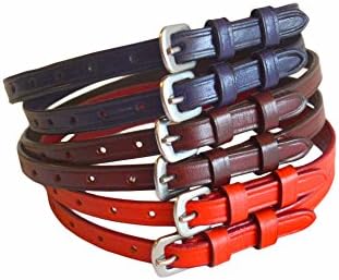 18" English USA Leather Spur Straps, Adult (Cherry)