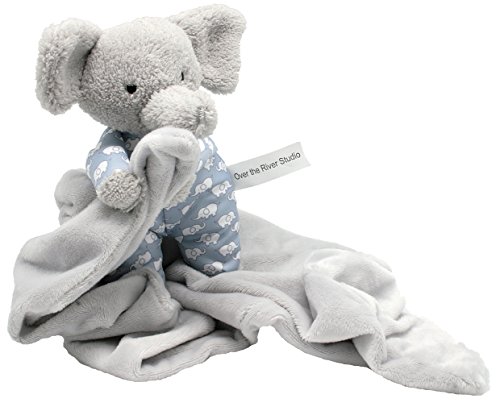 Petite Elephant Cuddle Buddy Plush Security Blanket 'Snoot' is 7" Tall sitting up