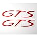 (Pack of 2) Sideblade Side Body Decal Reflective Vinyl Sticker for Porsche GTS Logo Red