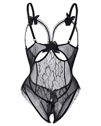 Tuopuda-Lingerie-Donna-Sexy-Pizzo-Babydoll-Trasparente-Camicia-da-Notte-Seno-Nudo-Lingerie-Taglie-Forti-Halter-Aprire-La-Crotch-Biancheria-Intima-Prospettiva-Pigiama