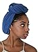 Rayna Josephine Stretch Head Wrap - Long Solid Color Turban Hair Scarf Tie (Blue Topaz)