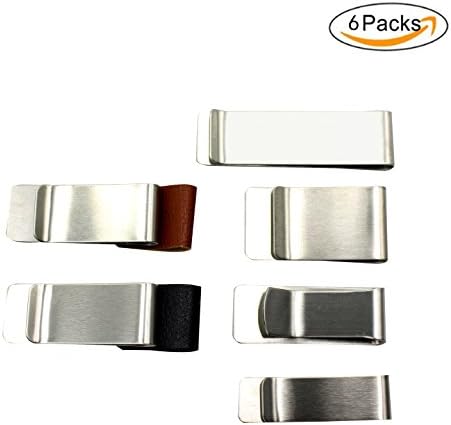 6 Pack Pen Clip Holder Stainless Steel Pen Loop for Notebook/Clipboard/Journal, with Spring Fits Any Size Pen