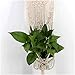 HomRing Macrame Plant Hanger Wall Art, Handmade Flower Pot Holder Cotton Rope Indoor Outdoor Balcony Patio Deck Ceiling Plant Holder Basket