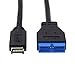 CY USB 3.1 Front Panel Header to USB 3.0 20Pin Header Extension Cable for ASUS Motherboard 20cm Black