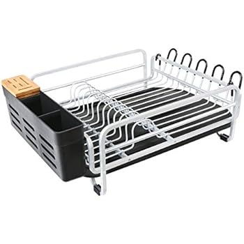 Kingrack Aluminum Dish Drying Rack,Large Dish Rack and Drain Board Set,Kitchen Dish Rack