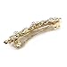 Bridal Hair Barrette Gold Plated Romancing Heart Rhinestone Crystal Small 2.5 inches