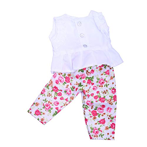 Livoty Doll Clothes Outfit Set T-Shirt Pants Set for 18 Inch American Toy Girl Doll Clothes Accessory Girl Toy (ZRJ81012106)