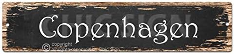 Copenhagen Sign Vintage Rustic Street Sign Plate Beach Bar Pub Cafe Restaurant shop Home Room Wall Door Decor sign Digital Printed