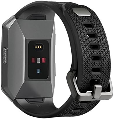 Amanod Sports Silicone Watch Bands Large Replacement Bracelet for Fitbit Ionic (169-204MM, Black)