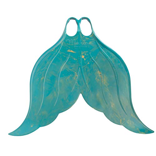 Mahina Mermaid Kids MerFin Classic Swim Mono-Fin Costume, Small, Aqua - Thumbnail 6